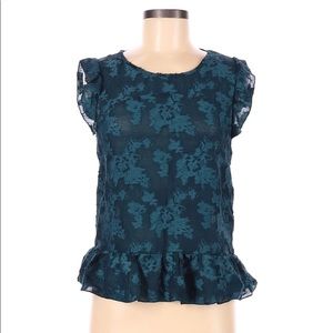 LC LAUREN CONRAD Dark Teal Short Sleeve Top M